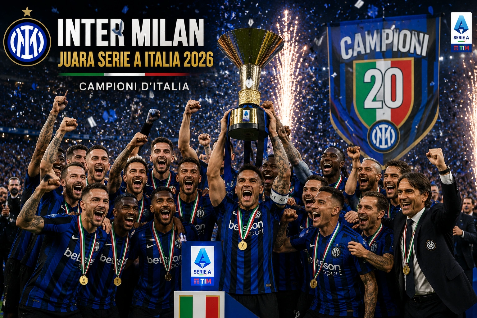 Inter Milan Juara Serie A 2026, Nerazzurri Kunci Scudetto ke-21