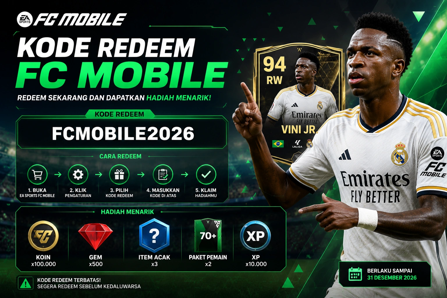 Kode Redeem FC Mobile Terbaru 2026, Cara Klaim dan Hadiah Gratis Hari Ini