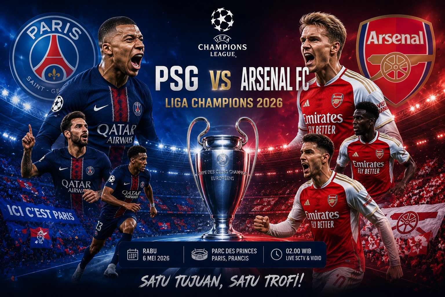 Line Up PSG vs Arsenal FC 2026