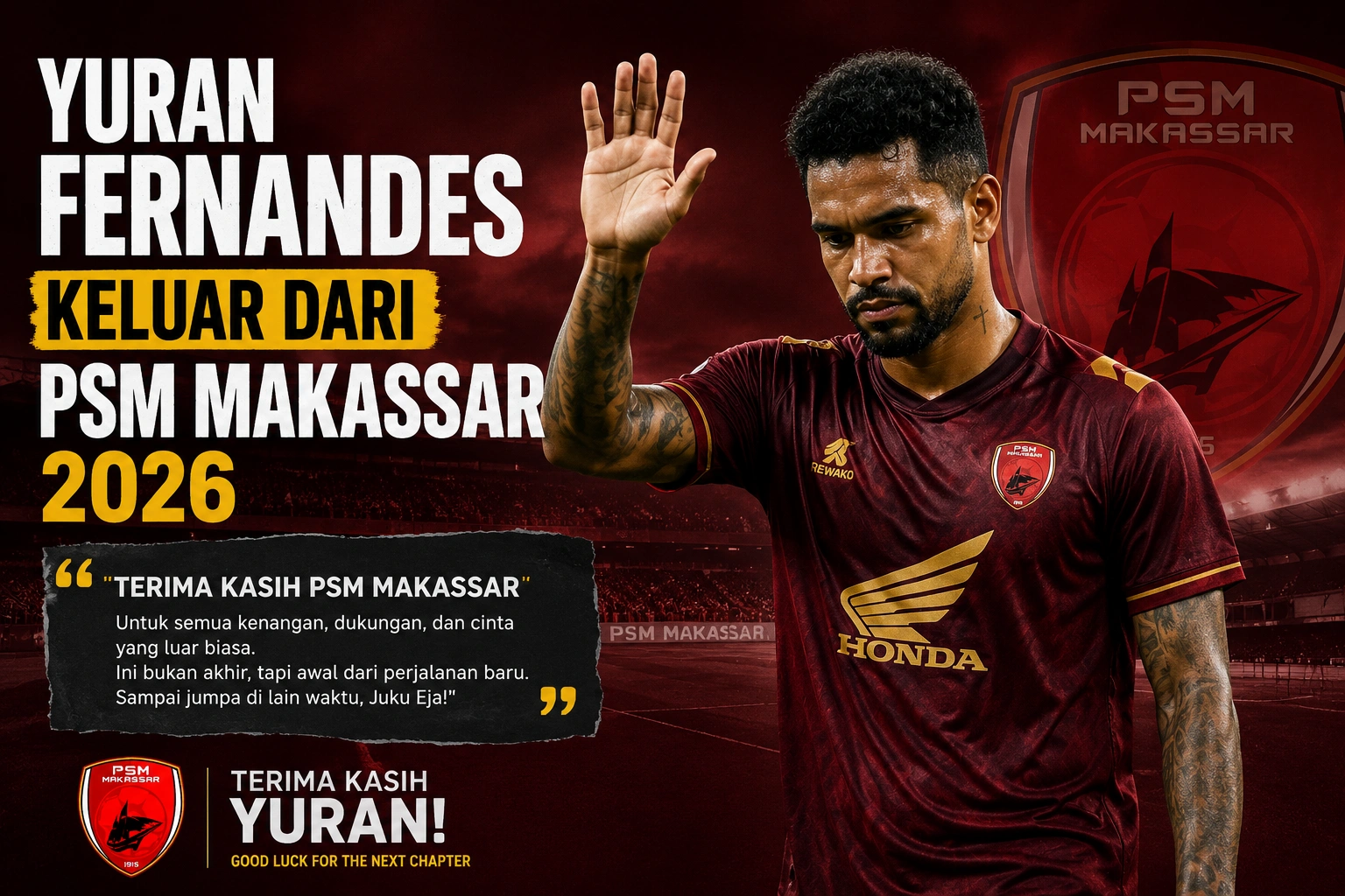 Yuran Fernandes Keluar dari PSM