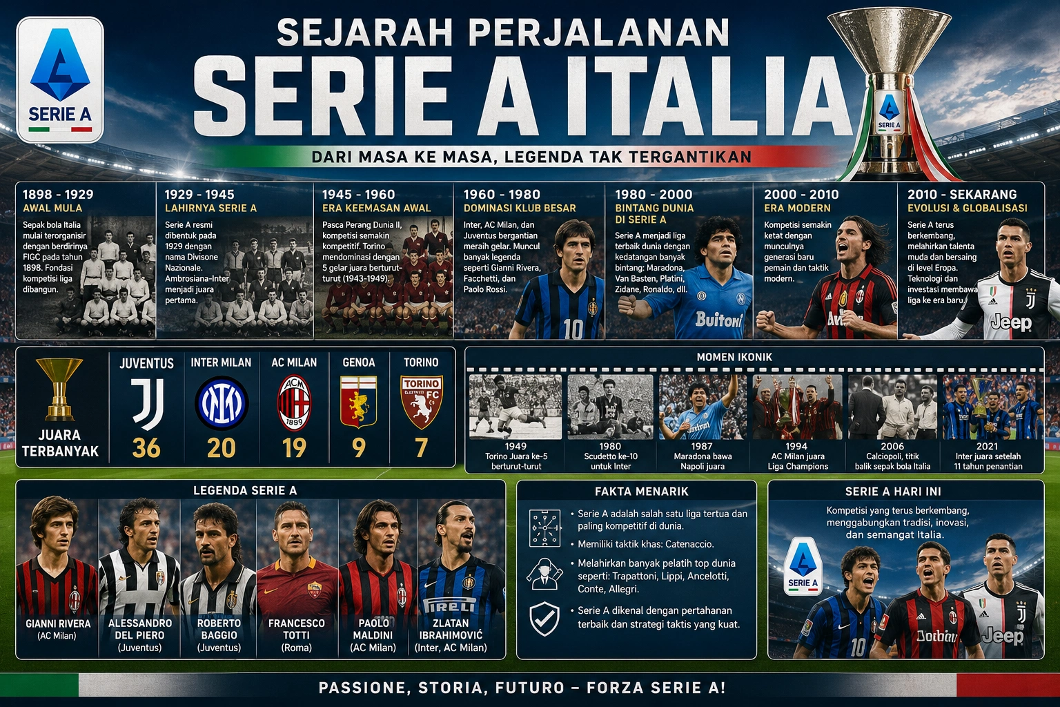 sejarah perjalanan liga italia