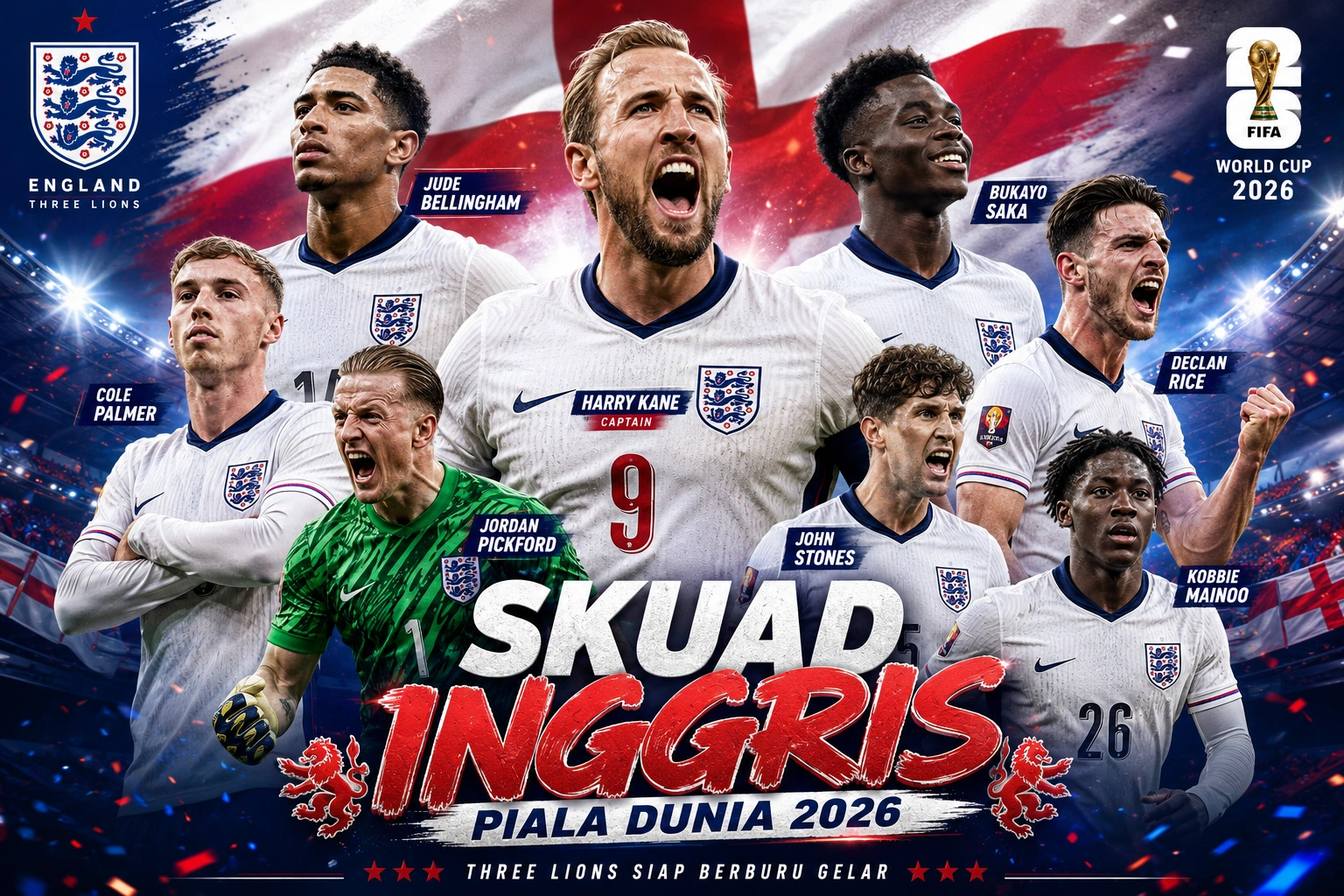 skuad inggris piala dunia 2026