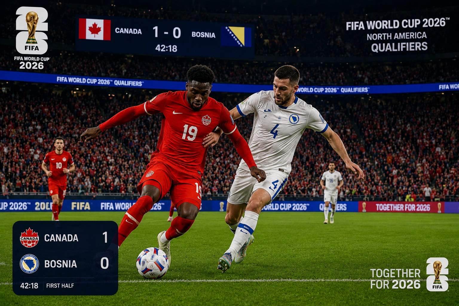 Hasil Kanada vs Bosnia Piala Dunia 2026