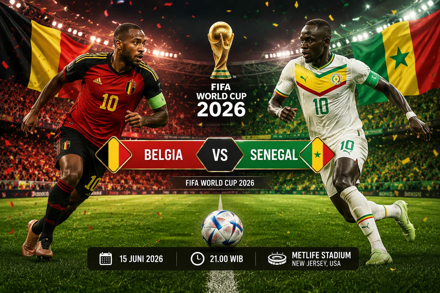 Head to Head dan Prediksi Belgia vs Senegal 2026