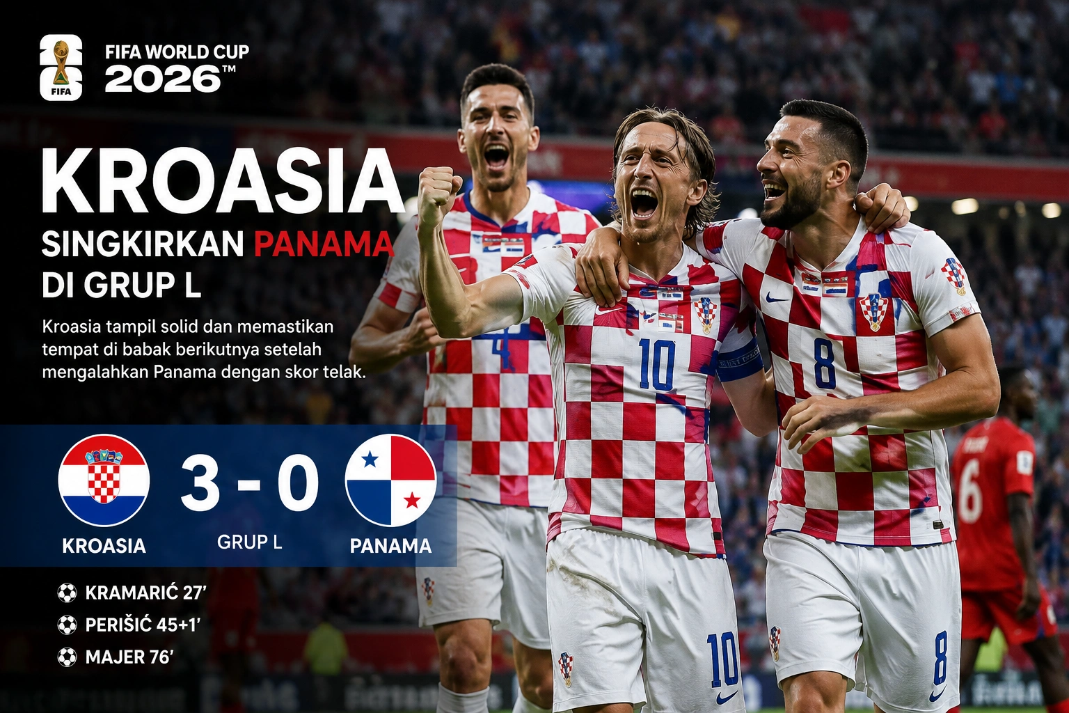 Klasemen Tim Nasional Sepak Bola Panama vs Tim Nasional Sepak Bola Kroasia Usai Laga Piala Dunia 2026