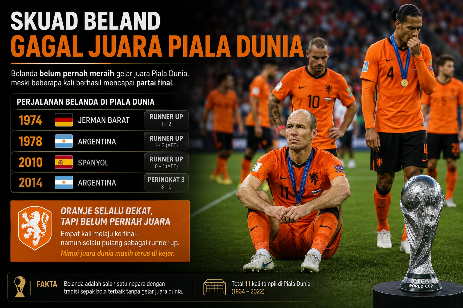 Negara yang Belum Pernah Juara Piala Dunia, Lengkap hingga 2026