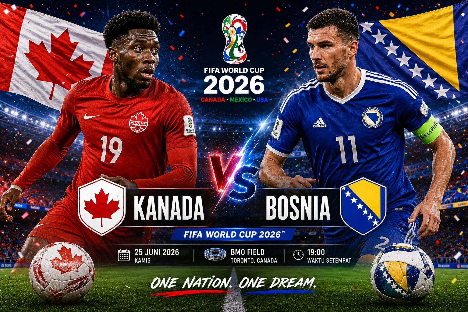 Prediksi Kanada vs Bosnia Piala Dunia 2026