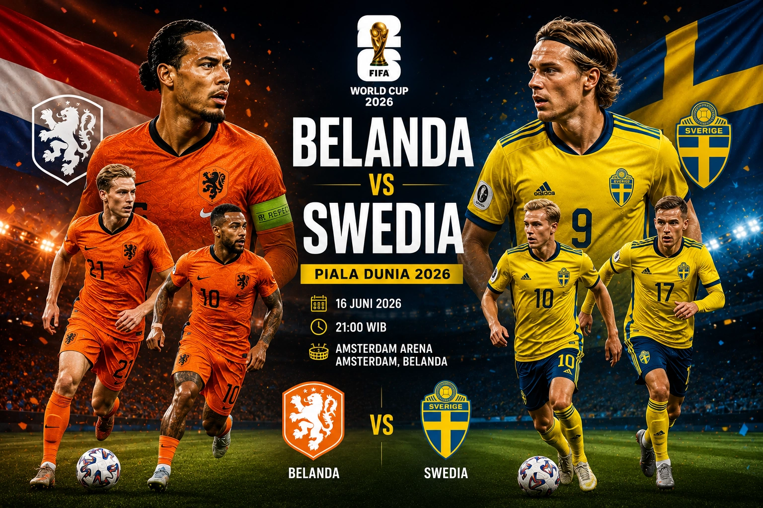 Prediksi Skor Belanda vs Swedia