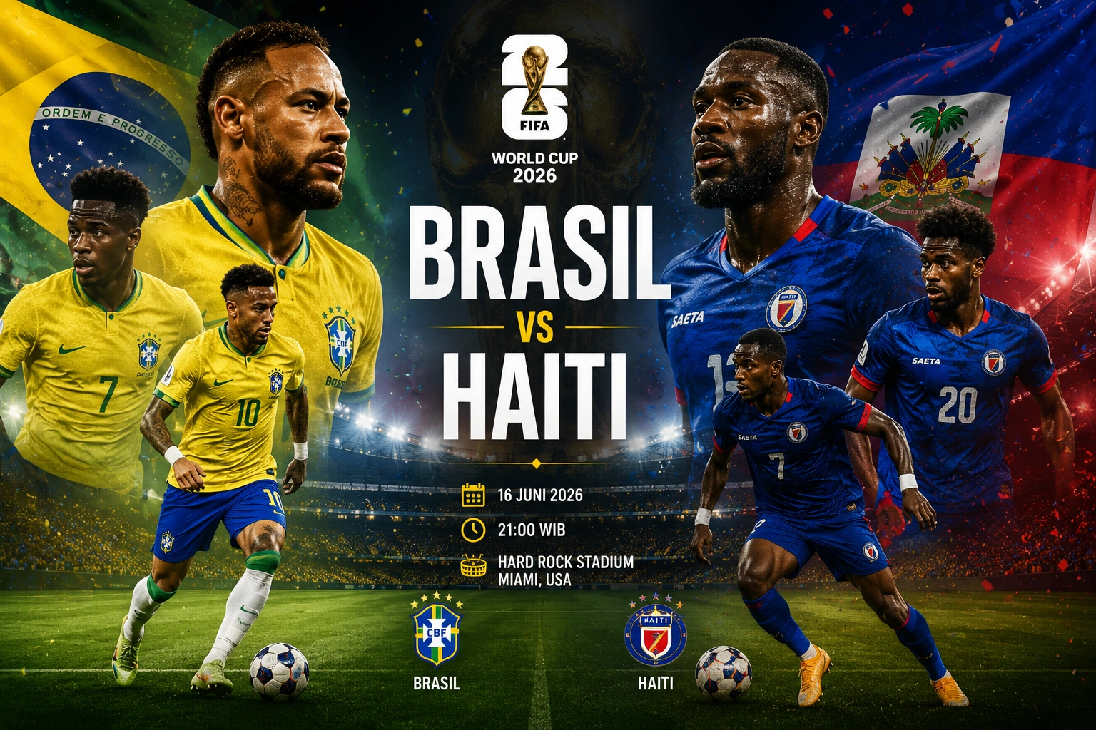 Prediksi Skor Brasil vs Haiti 2026, Head to Head & Peluang Menang