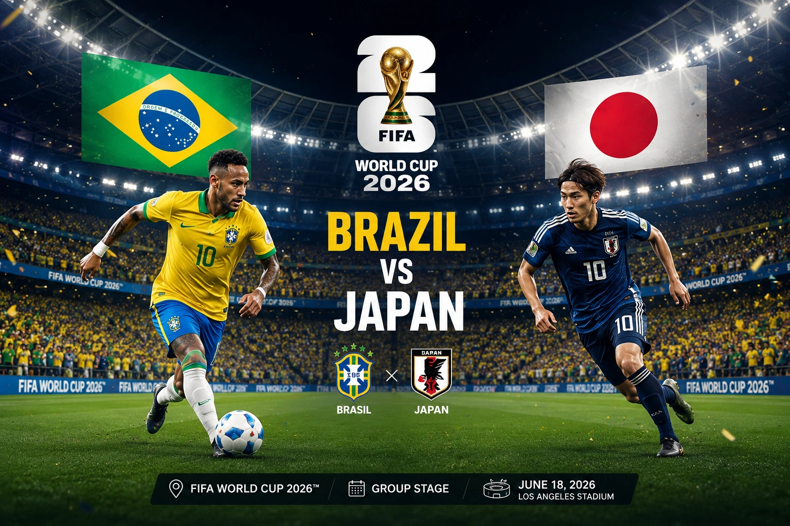 Prediksi Brasil vs Jepang 2026, Susunan Pemain, H2H dan Peluang Menang