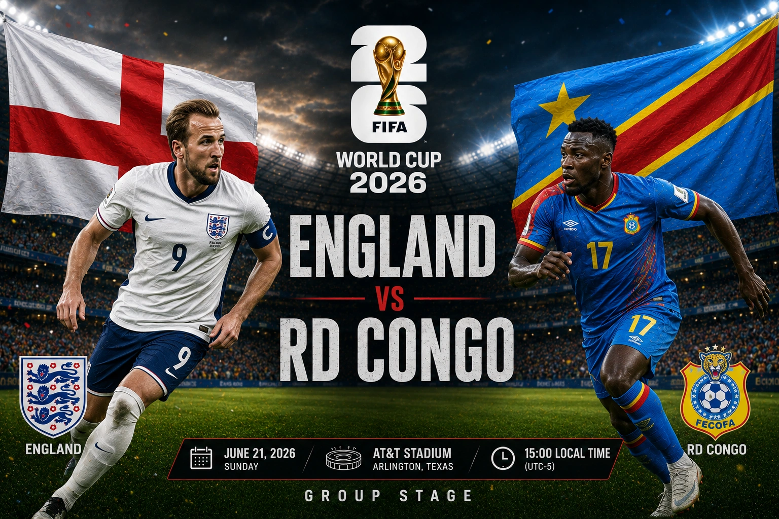 Jadwal dan Prediksi Inggris vs RD Kongo 2026 + Link Tempat Nontonnya