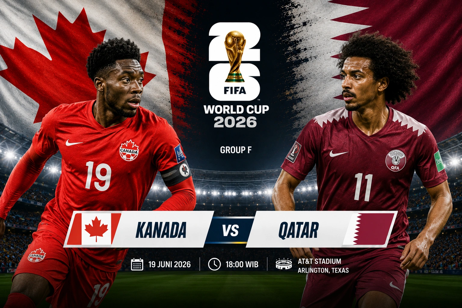 Prediksi Skor Kanada vs Qatar di Piala Dunia 2026, Head to Head, Statistik dan Susunan Pemainnya