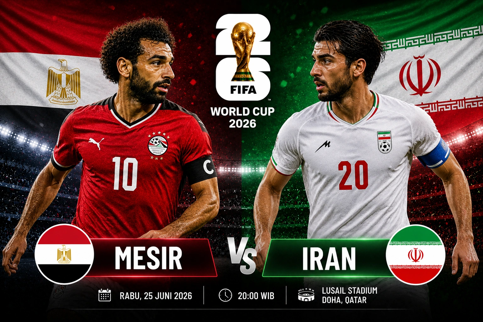 Prediksi Skor Mesir vs Iran 2026 Beserta Jadwal dan Link Nonton