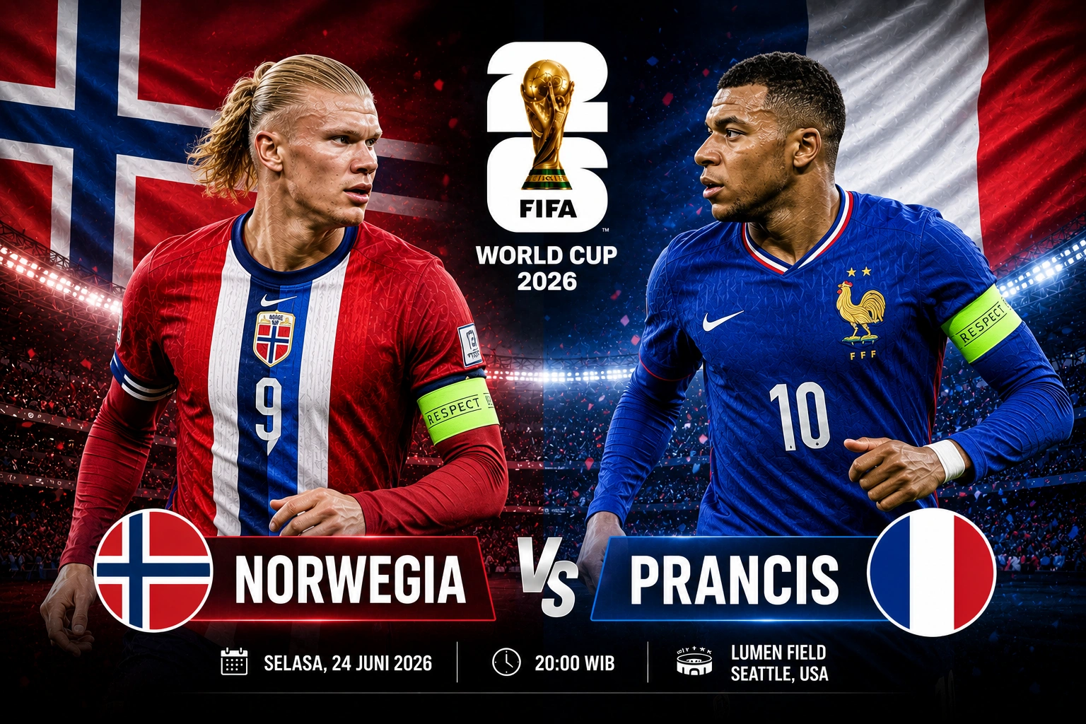 Prediksi Skor Norwegia vs Prancis 2026 Besok 26 Juni