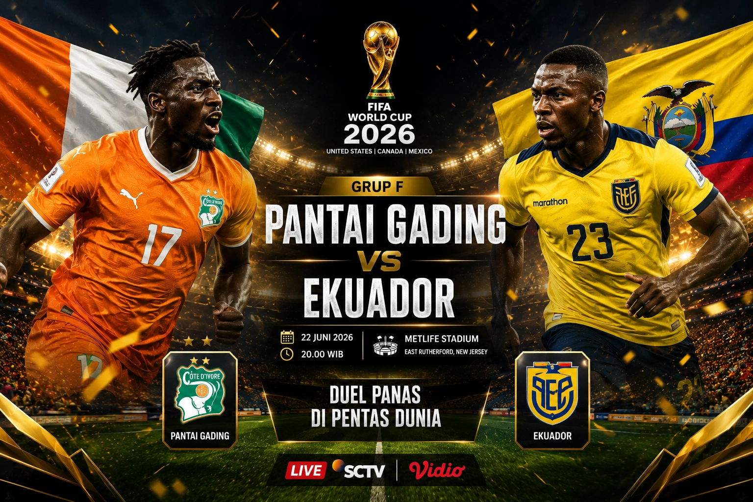 Prediksi Skor Pantai Gading vs Ekuador 2026, Siapa Lebih Dekat ke Kuat?
