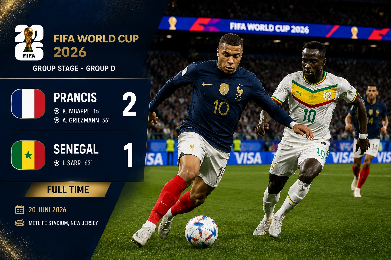 Prediksi Skor Prancis vs Senegal Piala Dunia 2026