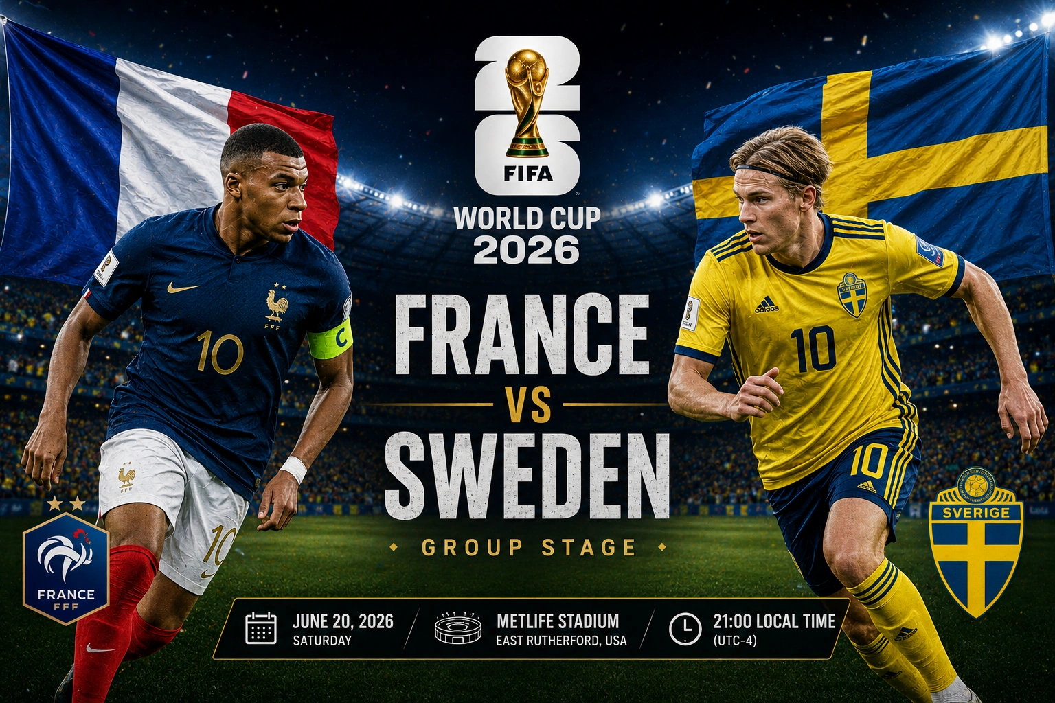 Lineup dan Prediksi Prancis vs Swedia 2026