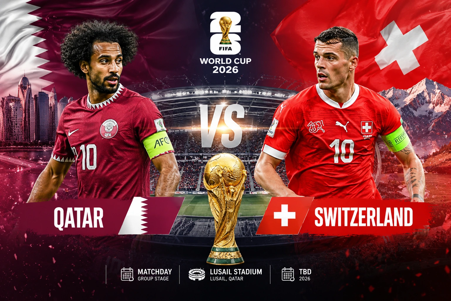 Prediksi Skor Qatar vs Swiss 2026: Analisa, Head to Head dan Line Up