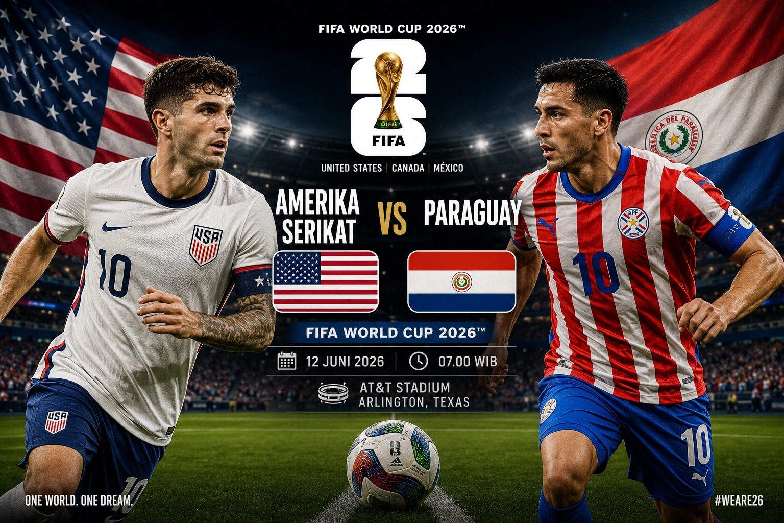 Line Up Amerika Serikat vs Paraguay Piala Dunia 2026, Prediksi Susunan Pemain dan Formasi