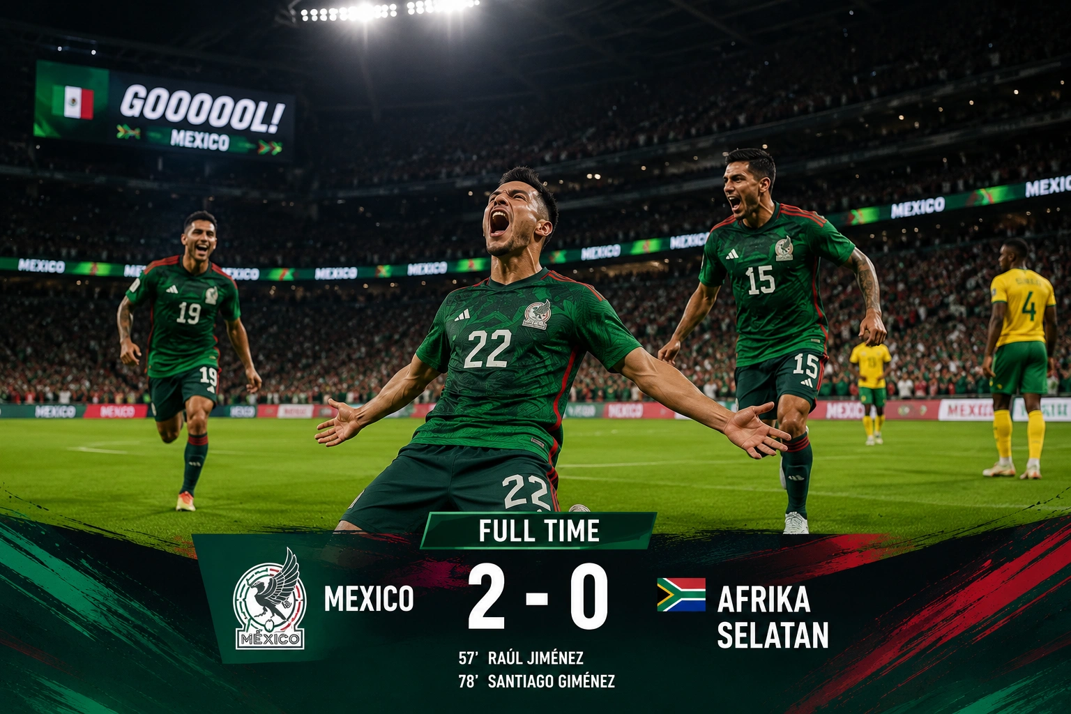 Hasil Meksiko vs Afrika Selatan