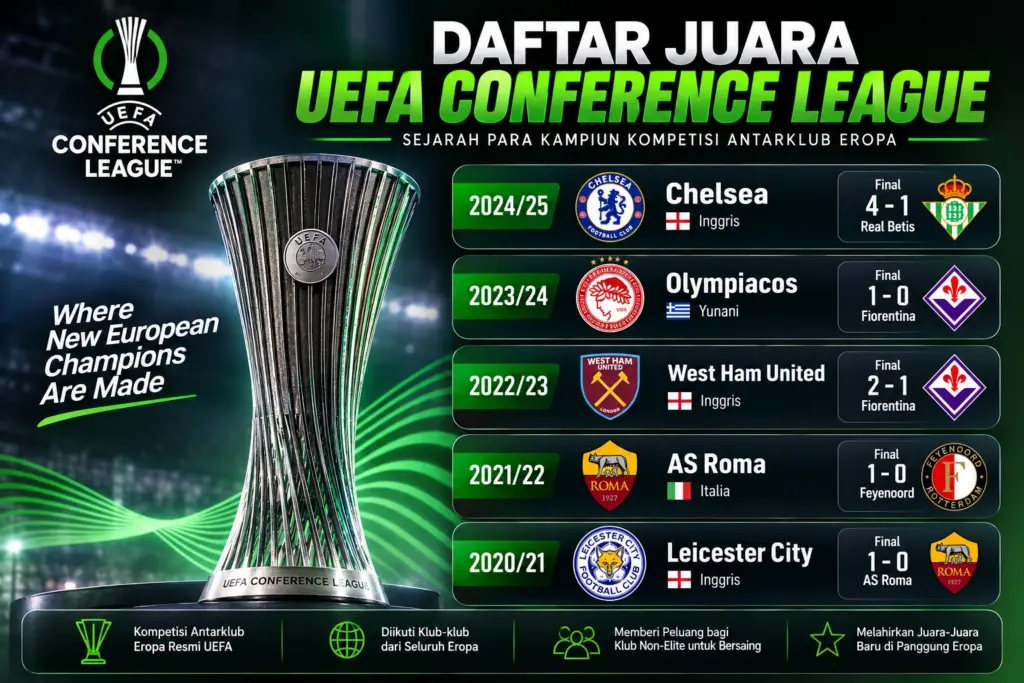 Daftar Juara Liga Konferensi Eropa UEFA dari Musim ke Musim