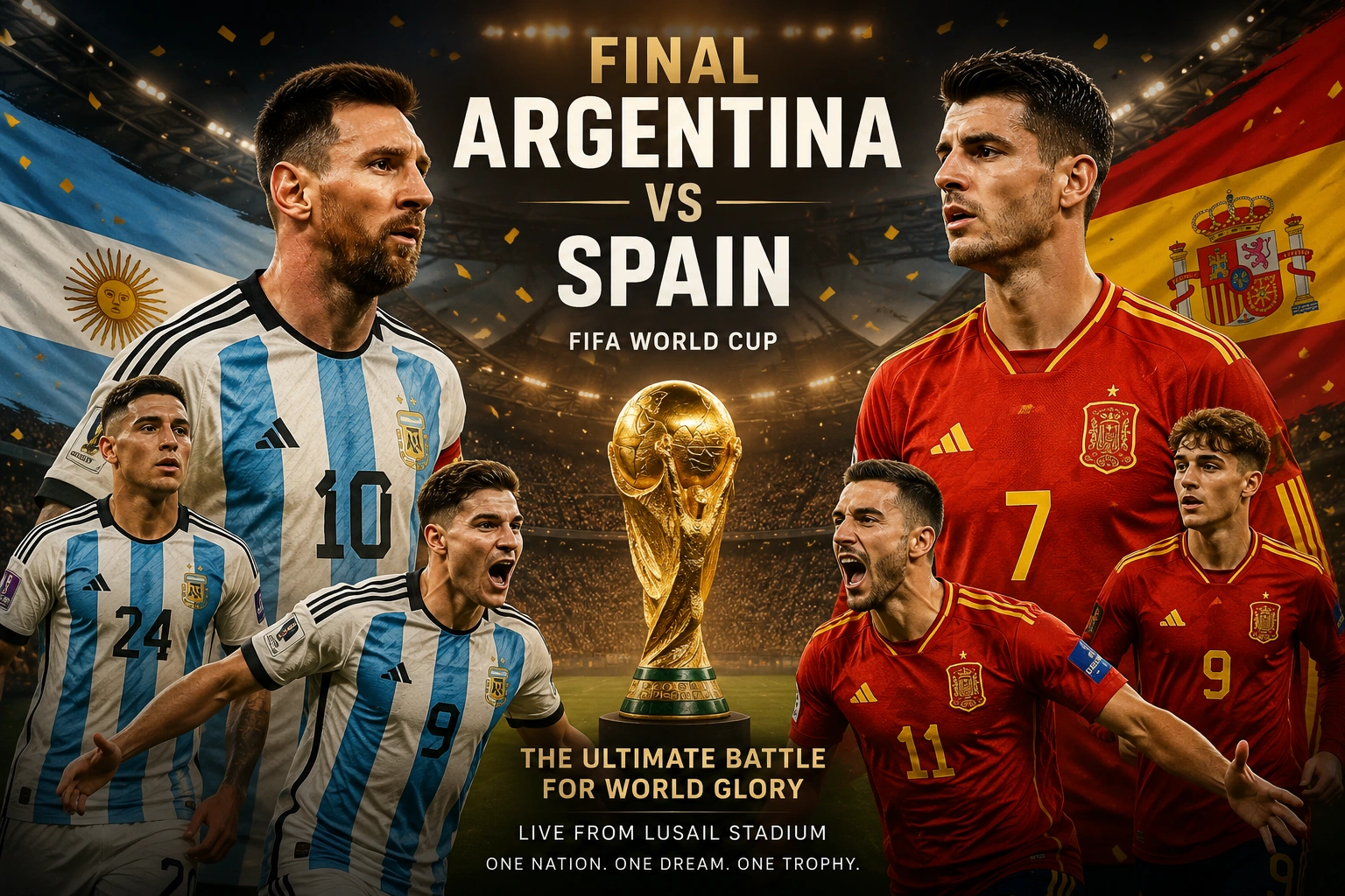 Prediksi Argentina vs Spanyol 2026: Skor Akurat, Head to Head, dan Peluang Juara