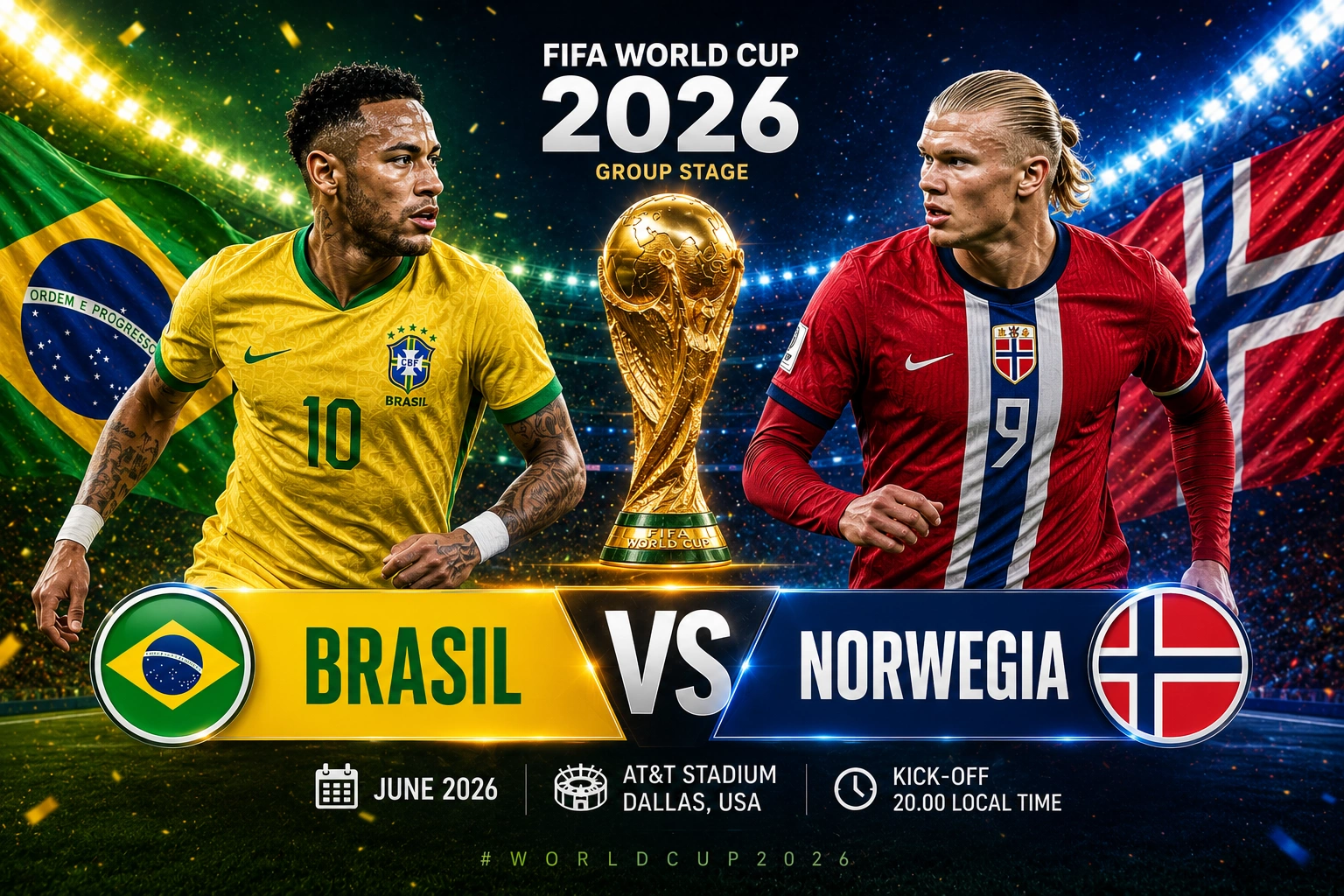 Prediksi Brasil vs Norwegia 2026: Skor Akurat, Head to Head dan Lineup Terbaru