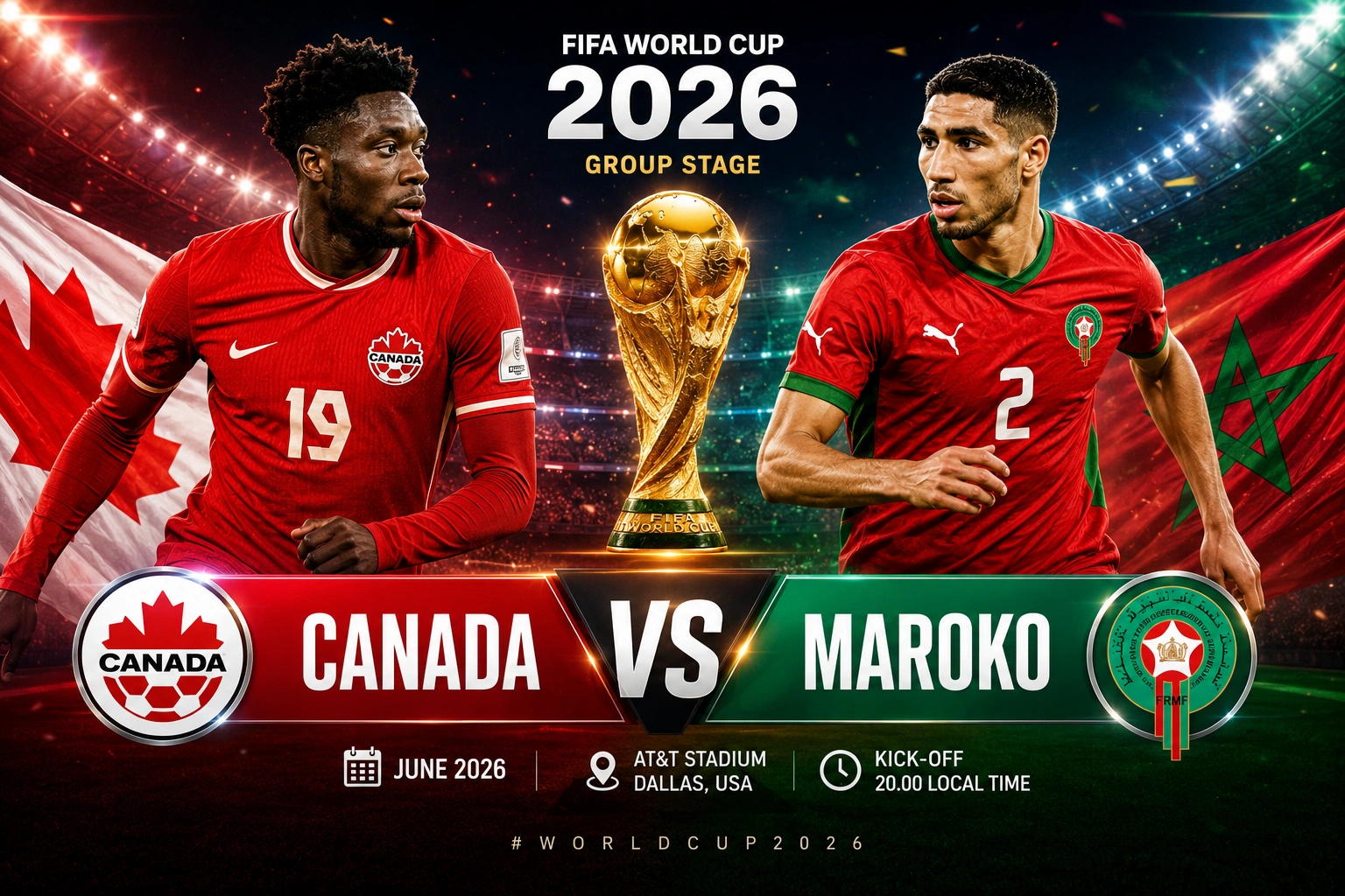 Prediksi Kanada vs Maroko 2026: Skor Akurat, Head to Head dan Lineup Terbaru