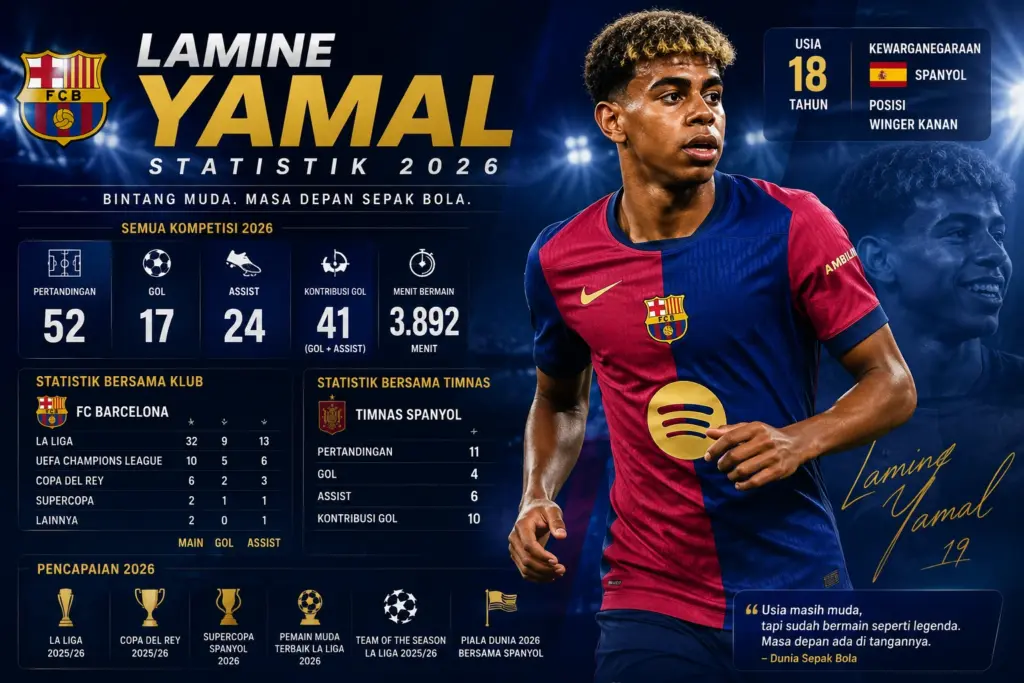 Statistik Lamine Yamal 2026